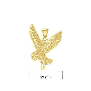 Flying Owl Solid Gold Pendant GPD5476 - Jewelry